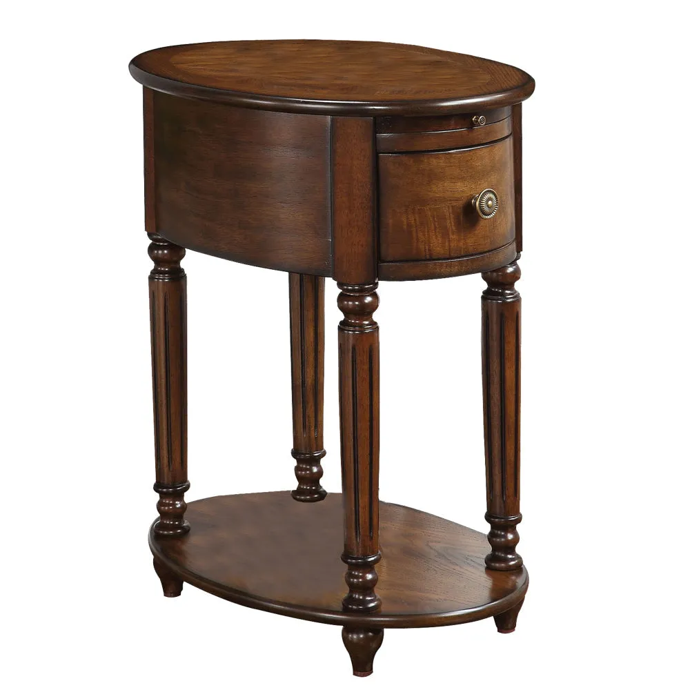 Alluring Side Table, Dark Oak Brown