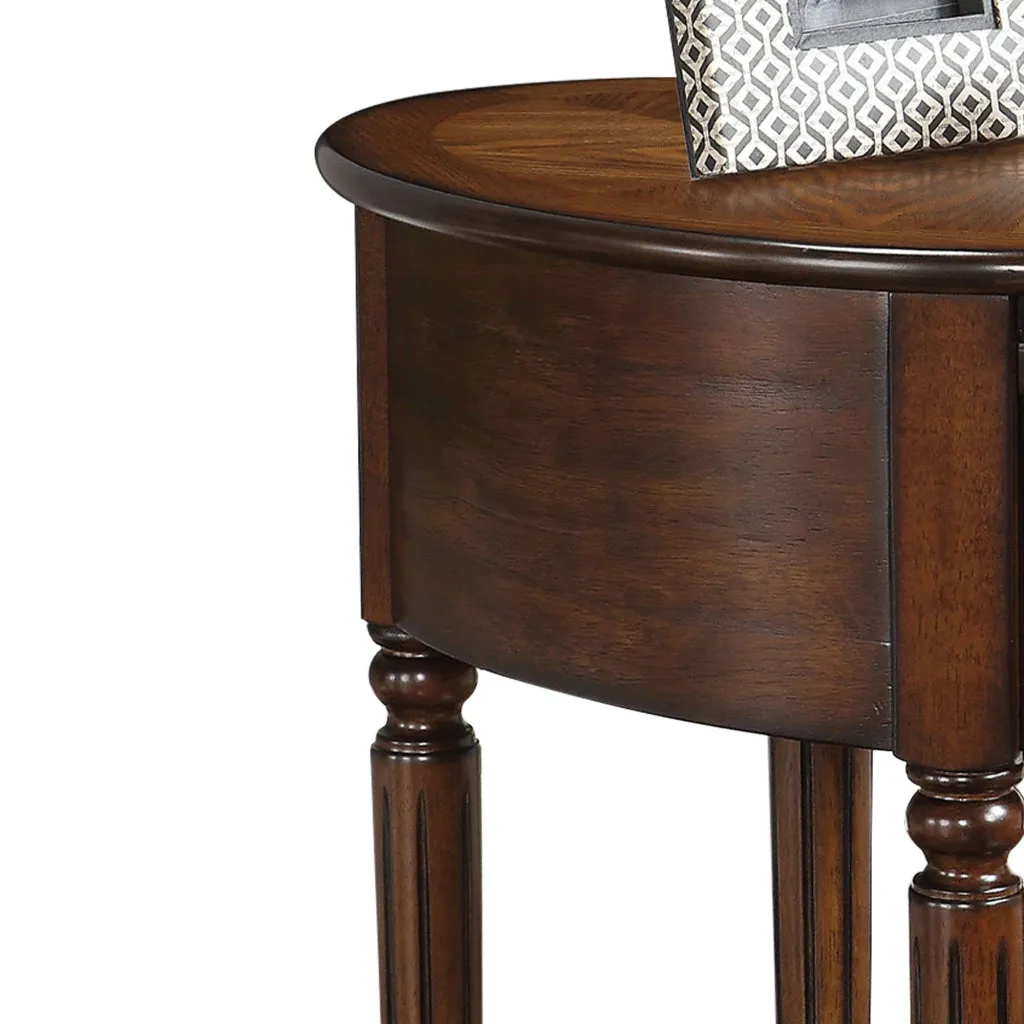 Alluring Side Table, Dark Oak Brown