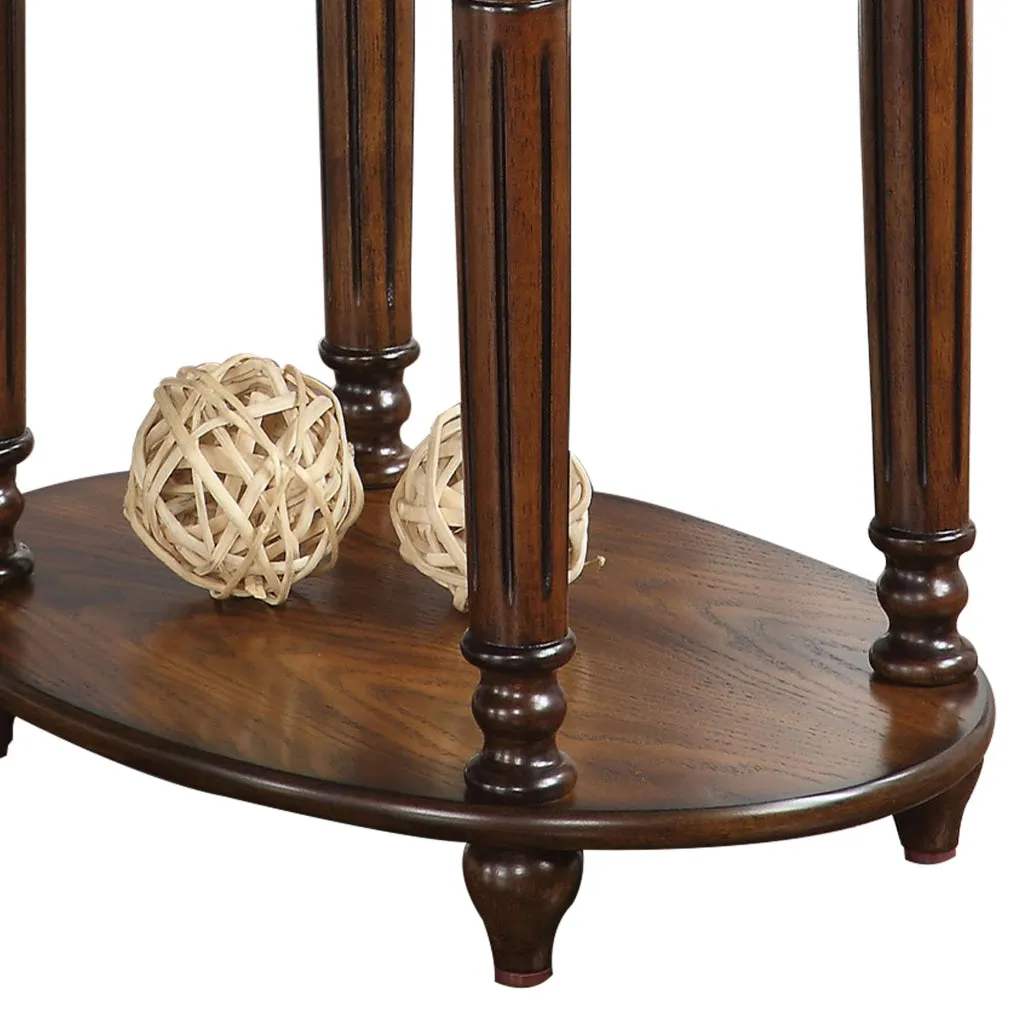 Alluring Side Table, Dark Oak Brown