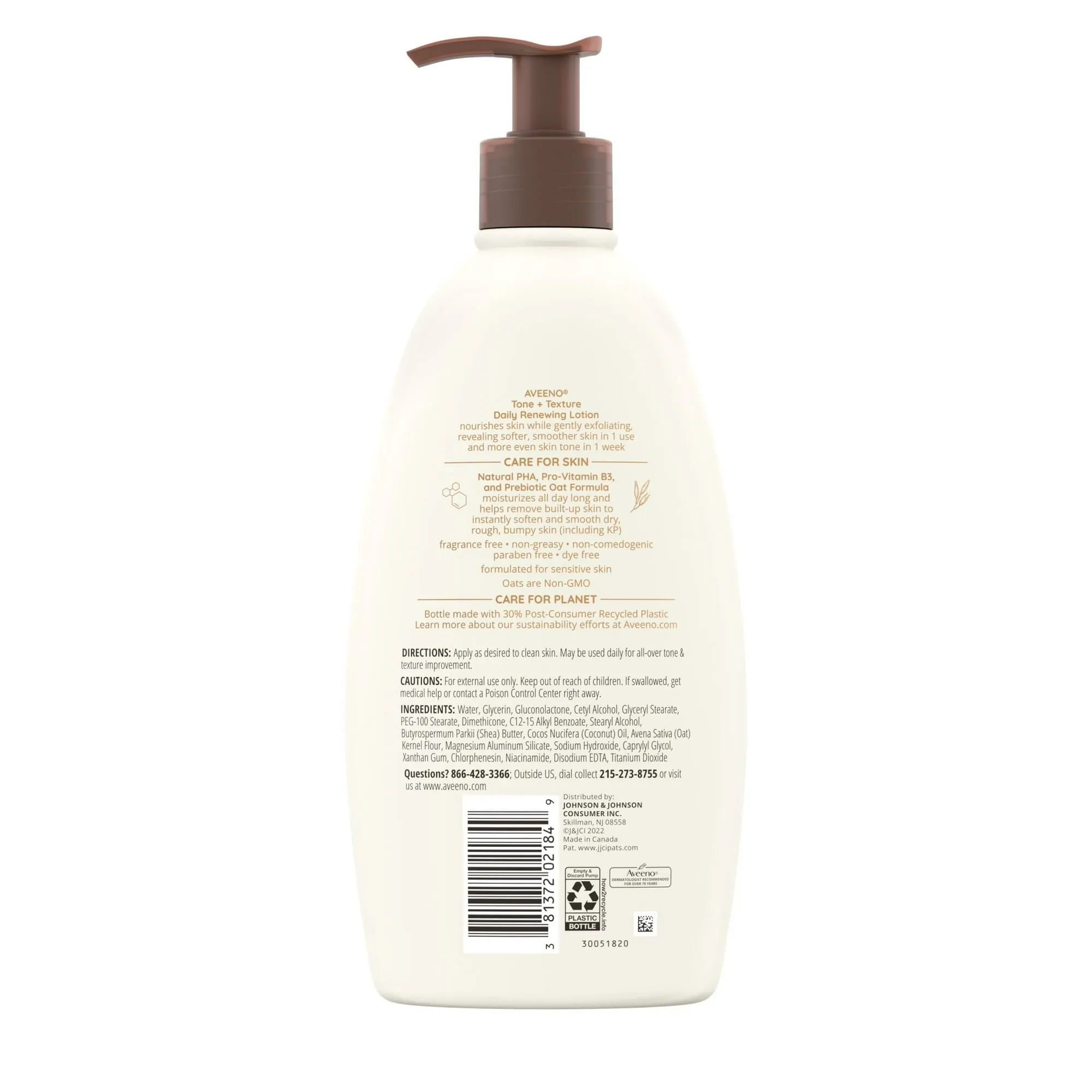 Aveeno Tone   Texture Exfoliating Lotion Sensitive Skin 18oz