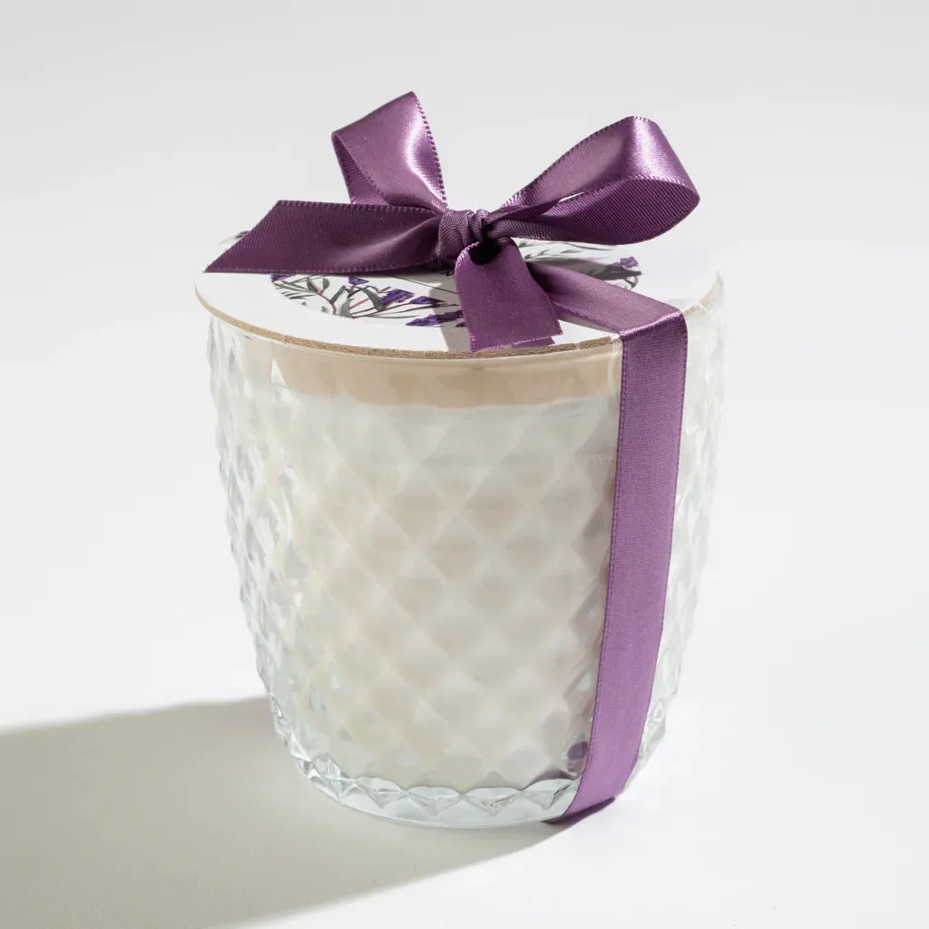 Candle Lavender Glass Ivory