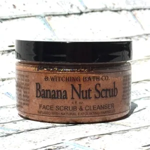 Clearance: Banana Nut Face Scrub & Cleanser by B.Witching Bath Co. Made in USA FC502