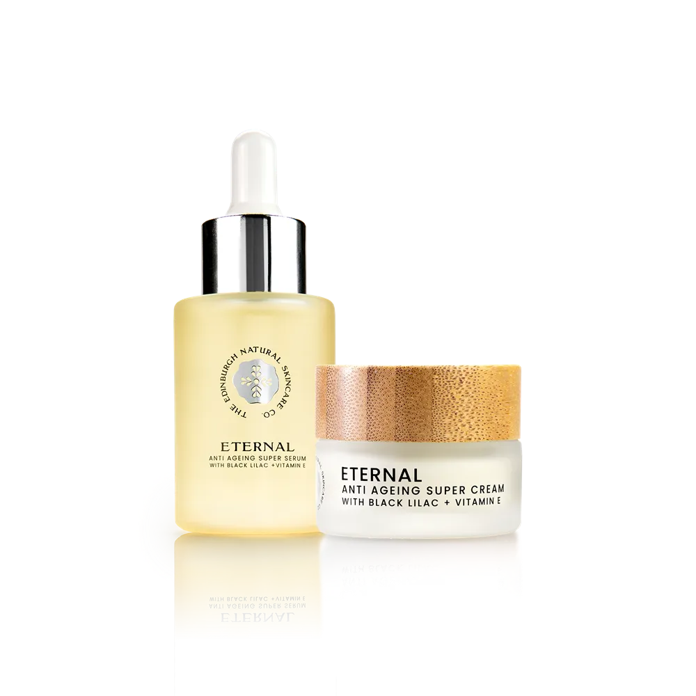 Eternal Anti Ageing Super Serum And Face Cream Bundle. With Black Lilac Seed Oil And Vitamin E