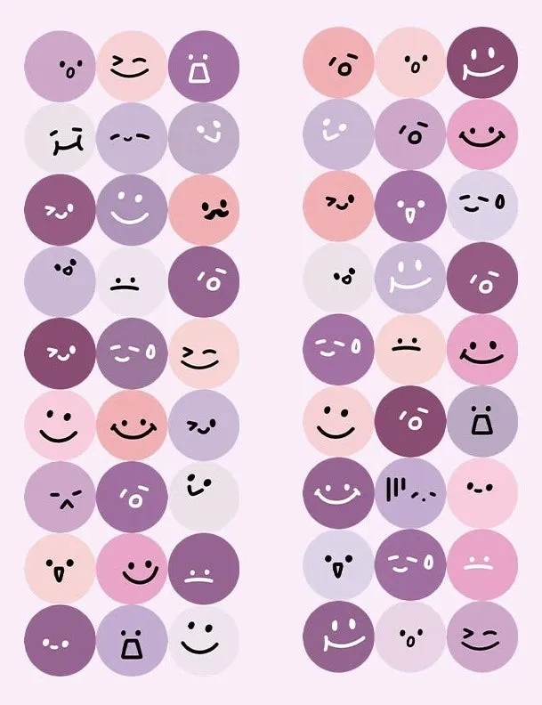 Expressive Smiles - Radiant Sticker Collection to Brighten Your Day