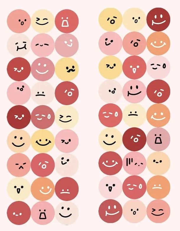 Expressive Smiles - Radiant Sticker Collection to Brighten Your Day