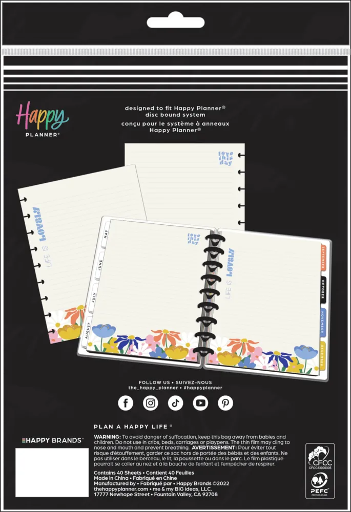 Fun Fleurs - Dotted Lined Classic Filler Paper - 40 Sheets