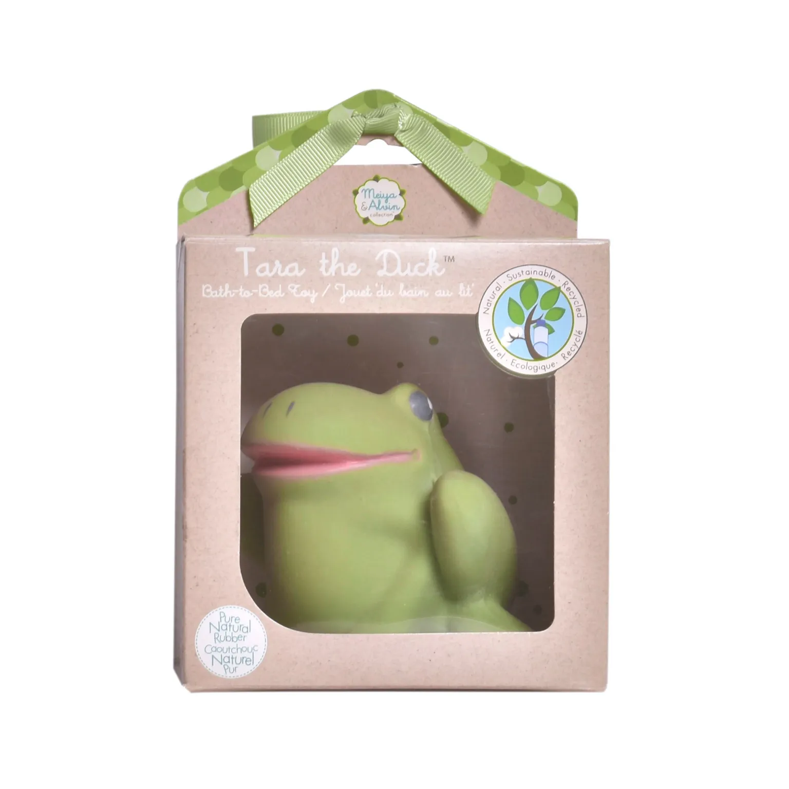 Gemba the Frog Organic Natural Rubber Teether, Rattle & Bath Toy