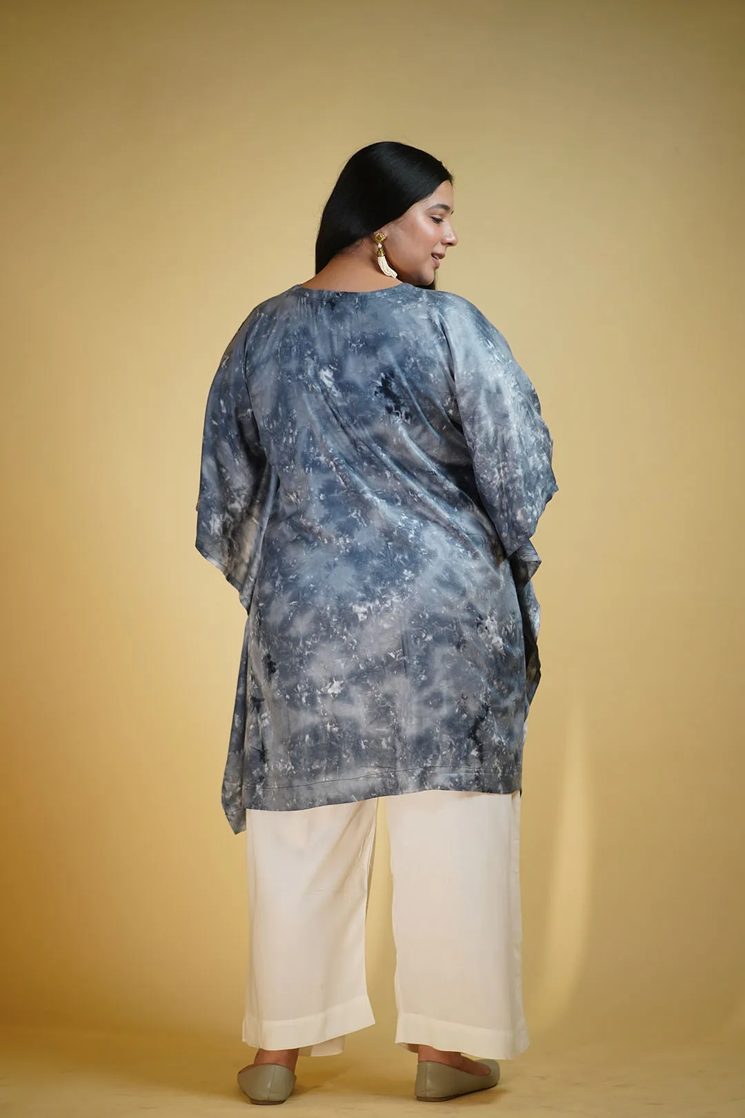 Grey Rayon TieDyeKurta - SilverStreak