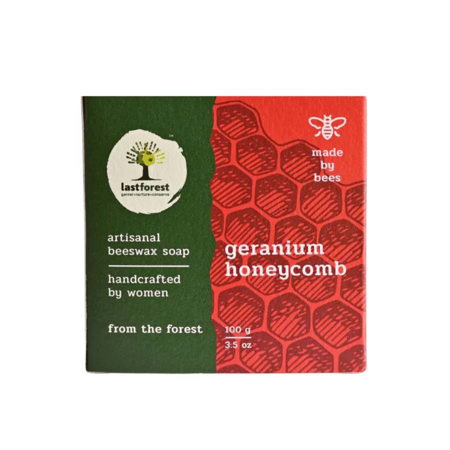 Last Forest Artisanal, Handmade Beeswax Honeycomb Soap 100gms Geranium