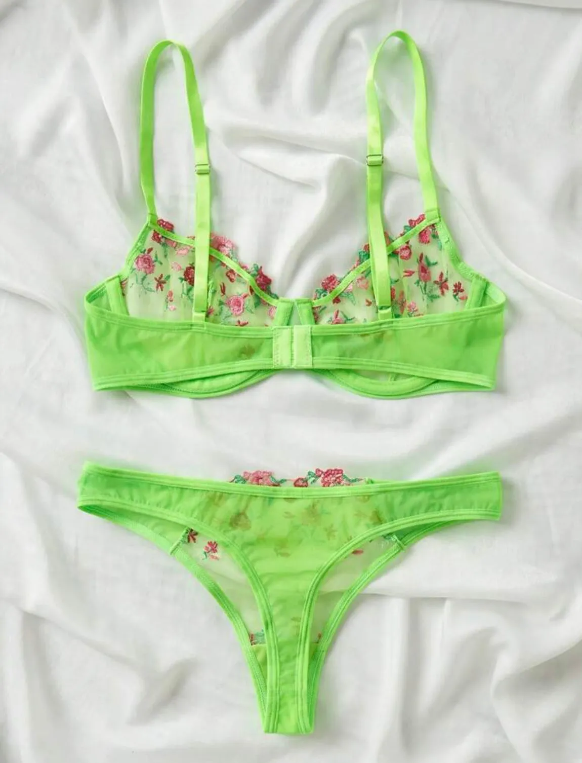 Lime Green Neon Lingerie Set