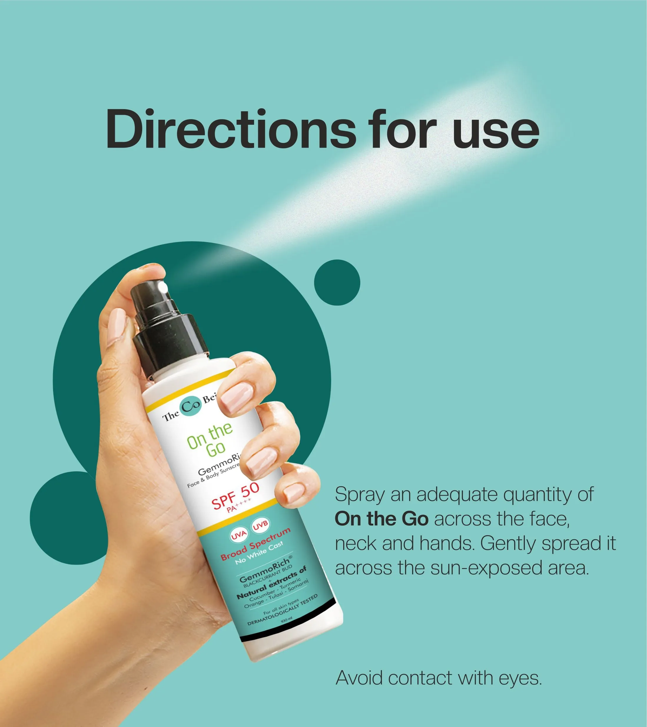 ON THE GO All Natural Sunscreen Spray |SPF 50 PA     | 100 ml | Blackcurrant, Cucumber & Orange