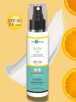 ON THE GO All Natural Sunscreen Spray |SPF 50 PA     | 100 ml | Blackcurrant, Cucumber & Orange