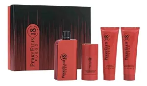 Perry Ellis Fuego Eau de Toilette Spray For Men 3.4 oz Gift Set 4 pc. Set