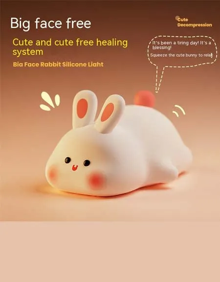 Silicone Rabbit Lamp: Adorable and Portable Lighting Solution.