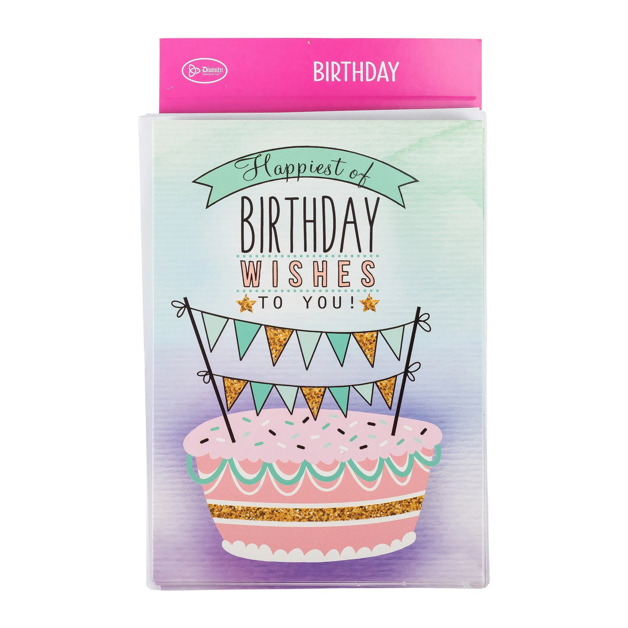 Single Cards: Birthday, Wishes, Happiest of Birthday Wishes to you (Set of 6)