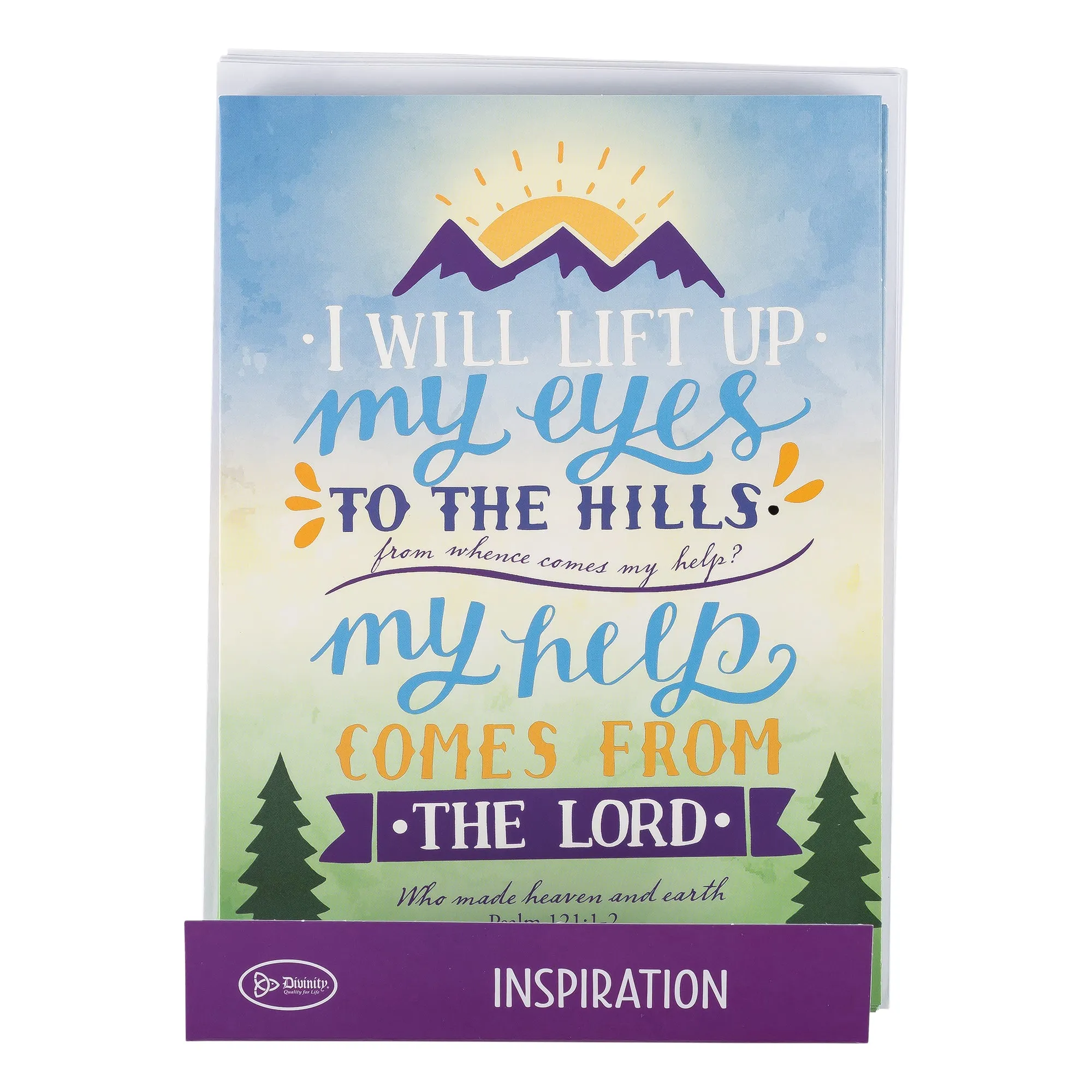 Single Cards: Inspiration, I Will Lift Up My Eyes To The Hills (Set of 6)