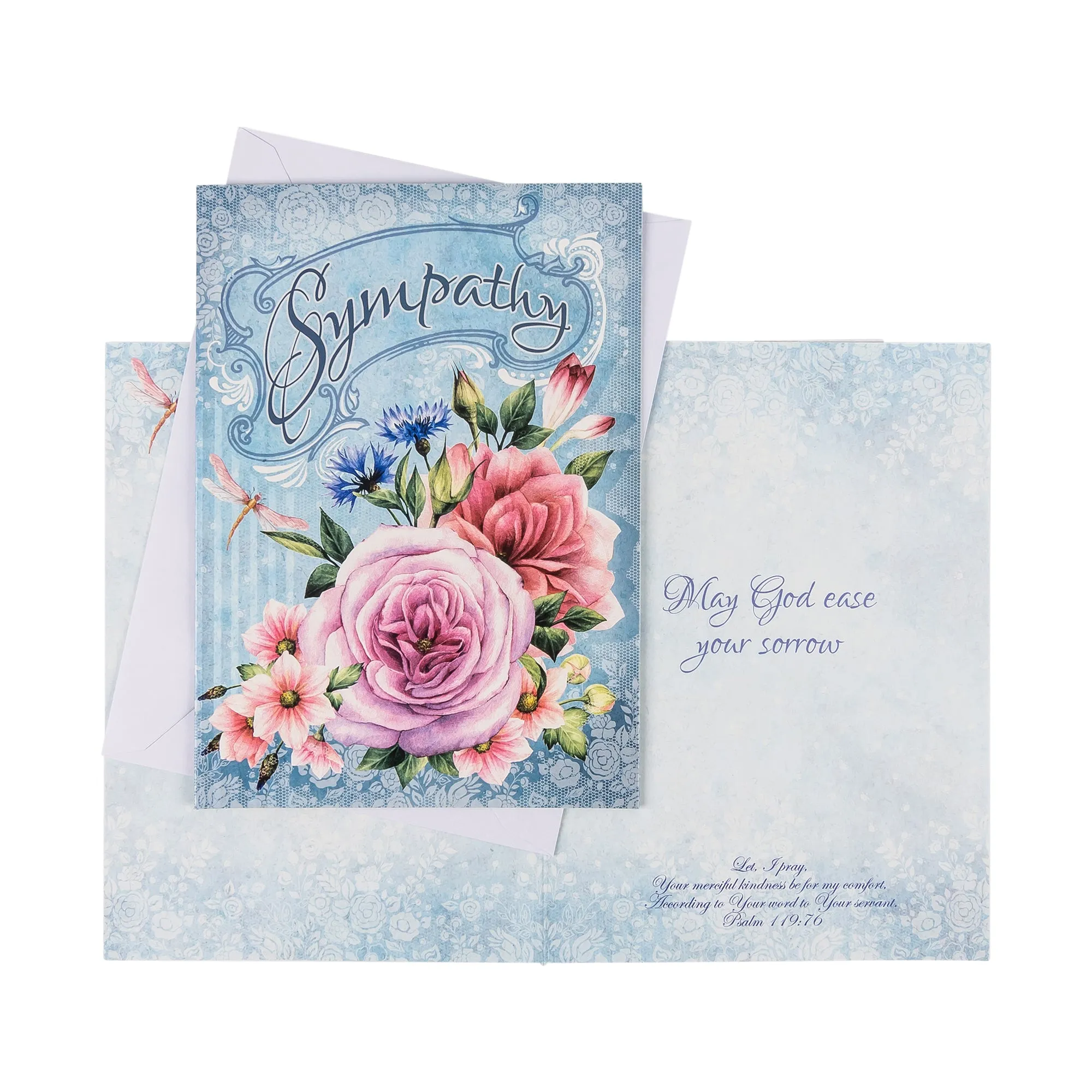 Single Cards: Sympathy Floral - Psalm 119:76  (Set of 6)