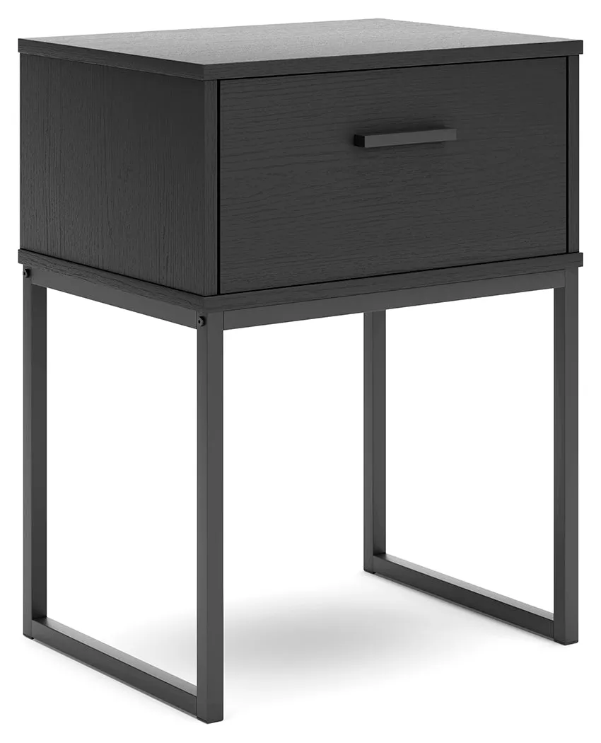 Socalle Full Panel Headboard with 2 Nightstands in Black