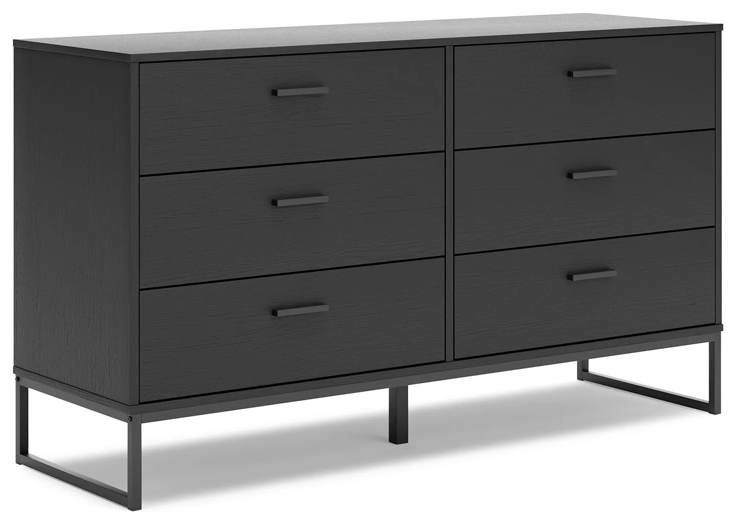 Socalle Full Panel Headboard with Dresser and Chest in Black