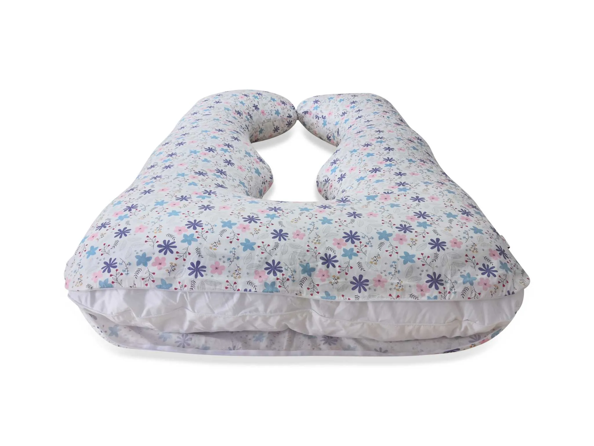 U Shaped Full Body Pillow and Pregnancy Pillow  - Pink n Daisies